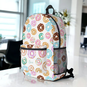 Cute desert sweet doughnuts illustration pattern printed backpack