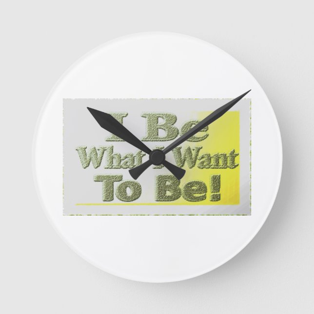Cute Design About "I Be"  T-Shirt Throw Pillow Tri Round Clock (Front)