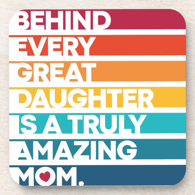 Cute Design Expression Text for Mother's Day Coaster (Front)