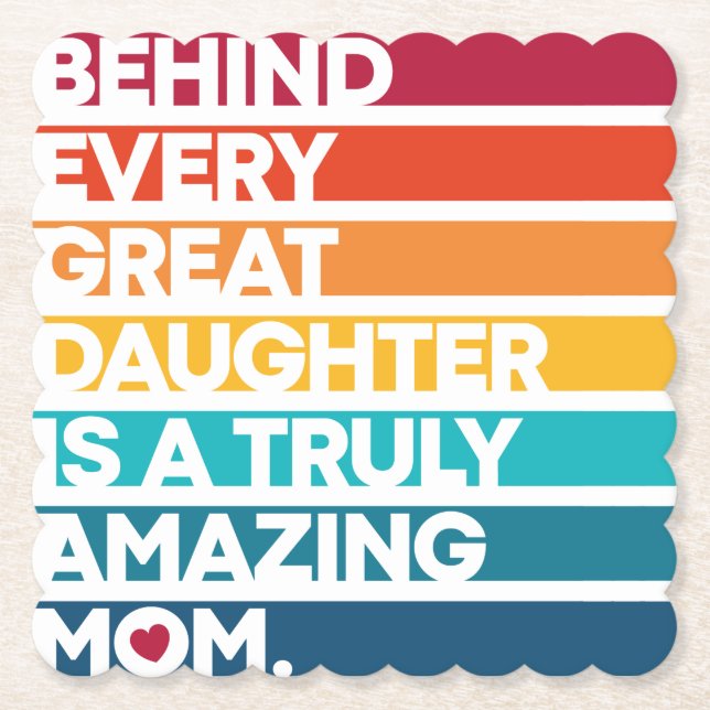 Cute Design Expression Text for Mother's Day Paper Coaster (Front)
