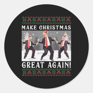 Cute Design Make Christmas Great Again Santa Trump Classic Round Sticker