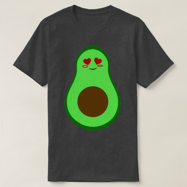 Cute design of an avocado with red hearts eyes T-Shirt (Design Front)