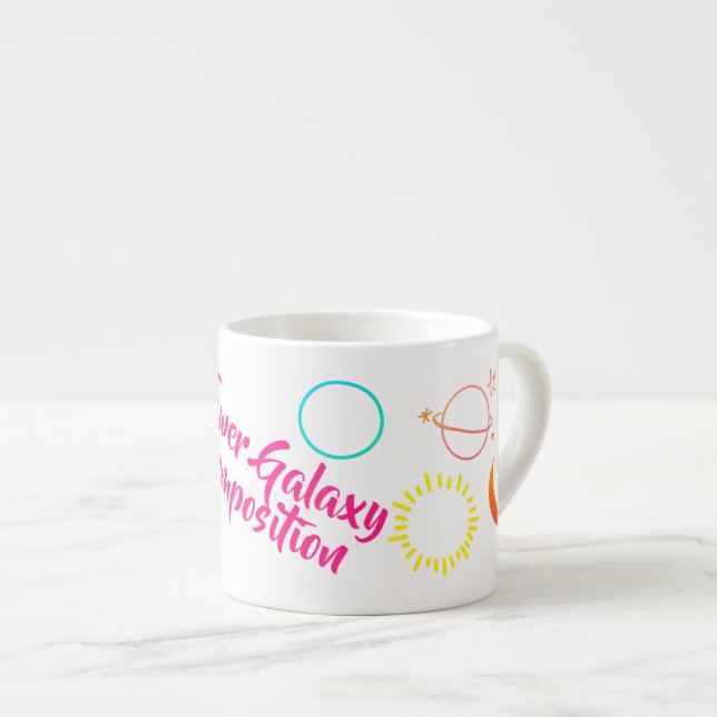 Cute Design of Flower Galaxy Combination Espresso Cup (Front Right)