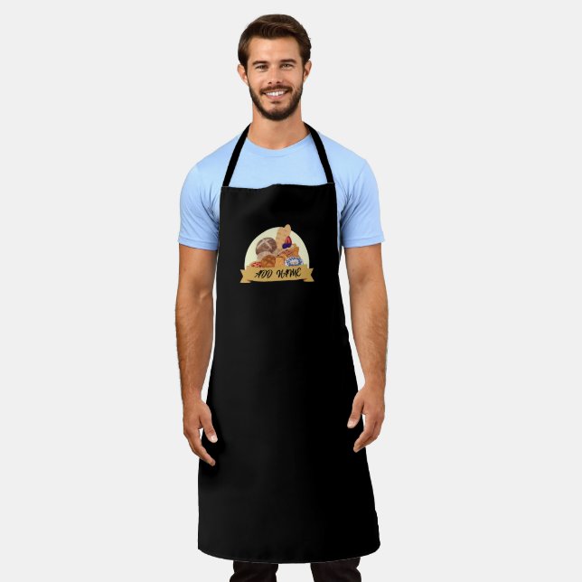 Cute dessert Bread baking bakery custom name Apron (Worn)