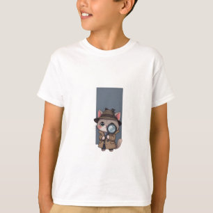 Cute Detective Cat Kids T-Shirt