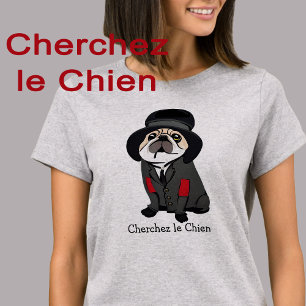 Cute Detective Sherlock Pug Dog Lover Hobo Photo T-Shirt
