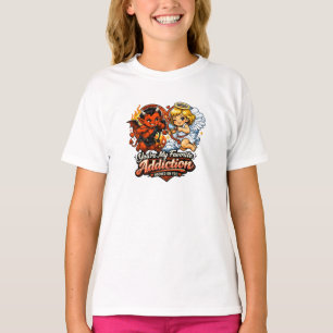 Cute Devil & Angel Valentine Day Love Design T-Shirt