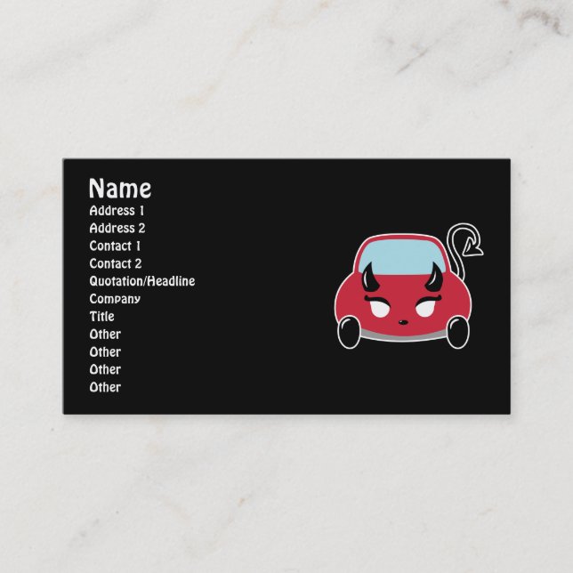 Cute Devil Car Business Cards (Front)