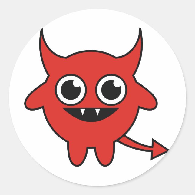 Cute Devil Classic Round Sticker (Front)