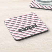 Cute diagonal stripes pattern custom name
