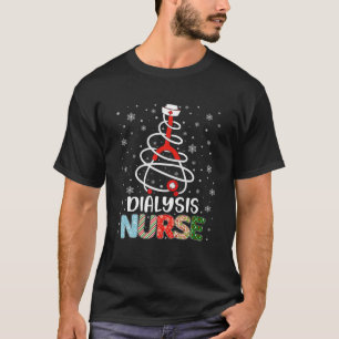 Cute Dialysis Nurse Xmas Tree Merry Christmas Nurs T-Shirt