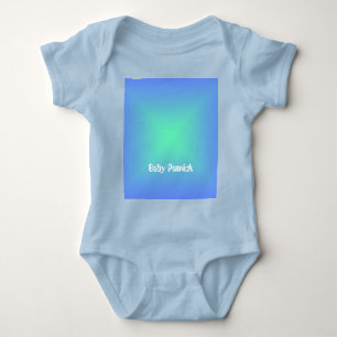 Cute diamond blue to aquamarine green personalised baby bodysuit