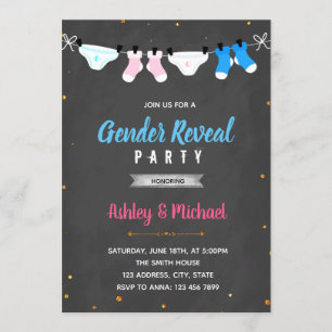 Cute diaper gender reveal shower invitation