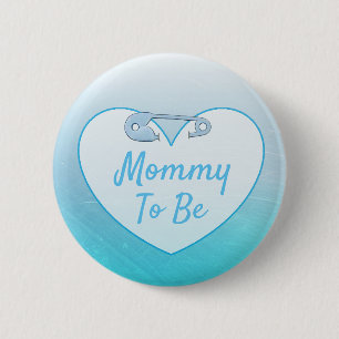 Cute Diaper Pin Heart Blue Mom to Be