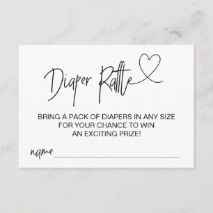 Cute Diaper Raffle Baby Shower Game Cards
