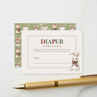 Cute Diaper Raffle Ticket of Winter Baby Shower Enclosure Card