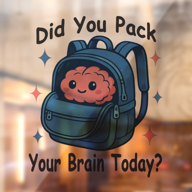 Cute “Did You Pack Your Brain Today?” Brain Pun (Sheet 2)