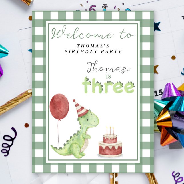 Cute Dino 3rd Birthday Party  Poster (Creator Uploaded)
