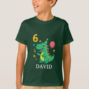 Cute Dino 6th Birthday Celebration T-Shirt