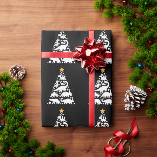 Cute Dino Christmas Tree Funny Dinosaur Holiday Wrapping Paper