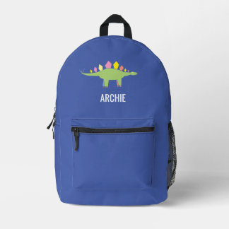 Cute Dino Dinosaur Personalised Blue Printed Backpack