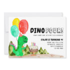 Cute Dino FOUR Balloon Cake Dinosaur 4th Birthday