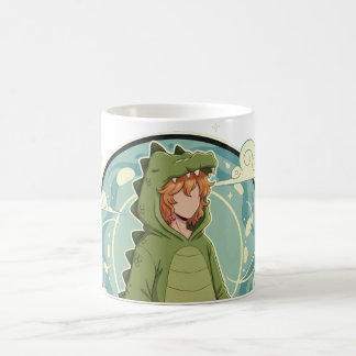 Cute Dino Friend Anime Boy - Green Dinosaur Coffee Mug