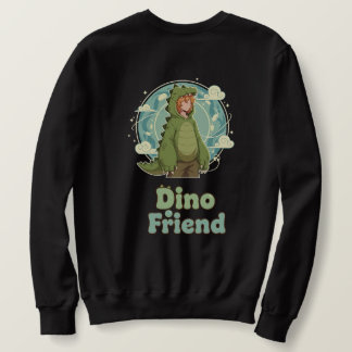 Cute Dino Friend Anime Boy - Green Dinosaur Sweatshirt
