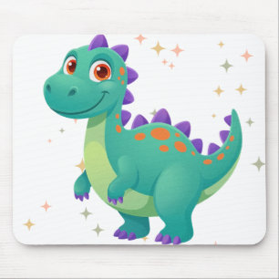 Cute Dino In Space Mouse Pad