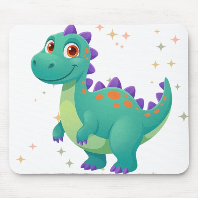 Cute Dino In Space Mouse Pad (Front)