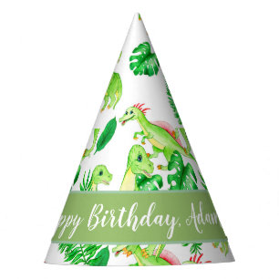 Cute dino in the tropical garden baby blanket party hat