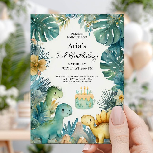 Cute Dino Jungle Birthday Theme Invitation (Creator Uploaded)
