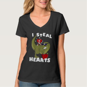 Cute Dino Kids I Steal Heart Little Boys Valentine T-Shirt