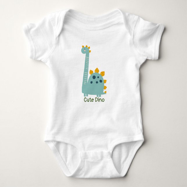 Cute Dino Personalised Baby Bodysuit (Front)