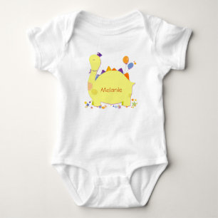 Cute Dino Personalised Name Baby Creeper