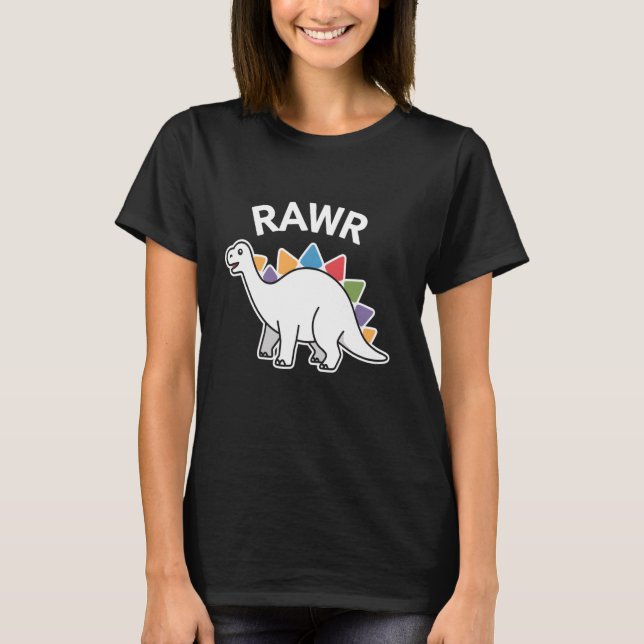 Cute Dino Rawr Dinosaur Roaring Funny Kid Dino Car T-Shirt (Front)