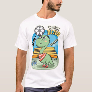 Cute dino soccer player 1 T-Shirt