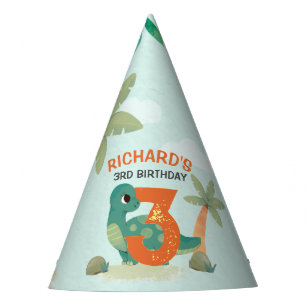 Cute Dino Themed Kid's Birthday Party Hat
