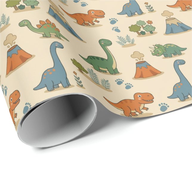 Cute Dino Wrapping Paper (Roll Corner)