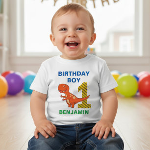 Cute Dinosaur 1st Birthday Party Baby T-Shirt