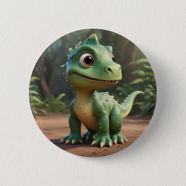 Cute Dinosaur 6 Cm Round Badge (Front)