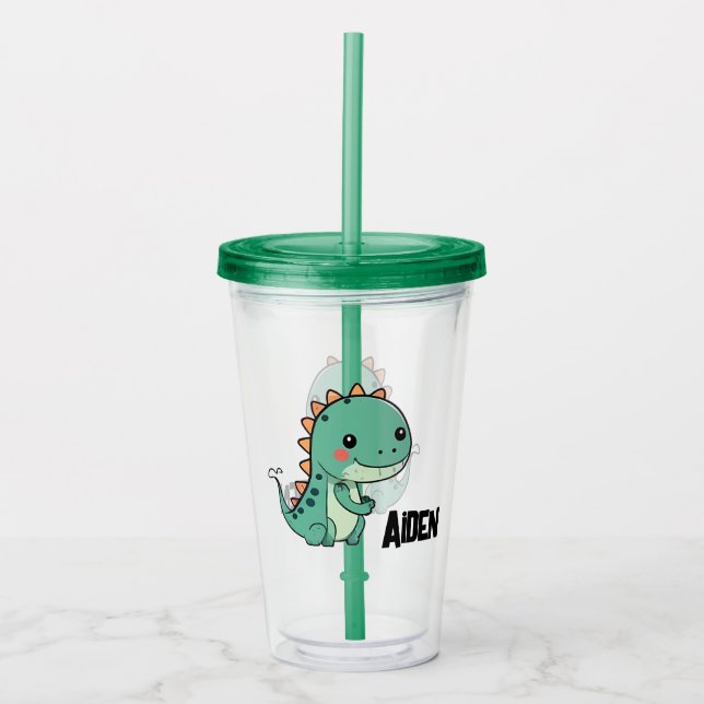 Cute Dinosaur Acrylic Tumbler (Front)
