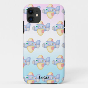 Cute dinosaur aeroplane Student kids Birthday part Case-Mate iPhone Case