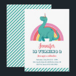 Cute Dinosaur and Rainbow Kids Dino Birthday Invitation<br><div class="desc">Cute design for kids,  boys or girls who love dinosaur,  dino cartoon,  T-rex and other dinosaur species. Perfect for Jurassic theme birthday party. You can customise the wording to fit other occasions.</div>