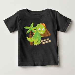 Cute Dinosaur and Volcano baby boy t-shirt