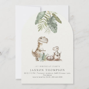 Cute Dinosaur Any Age Birthday Party Invitation