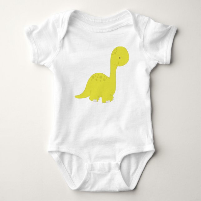 Cute Dinosaur, Baby Dinosaur, Dino, Brontosaurus Bodysuit (Front)