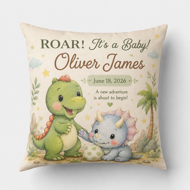 Cute Dinosaur Baby Nursery Pillow (Creator Uploaded)