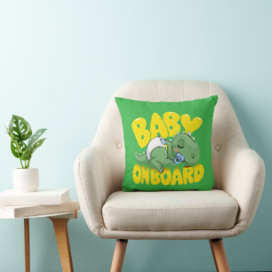 Cute Dinosaur Baby On Board Car Decal   Sleeping  Cushion