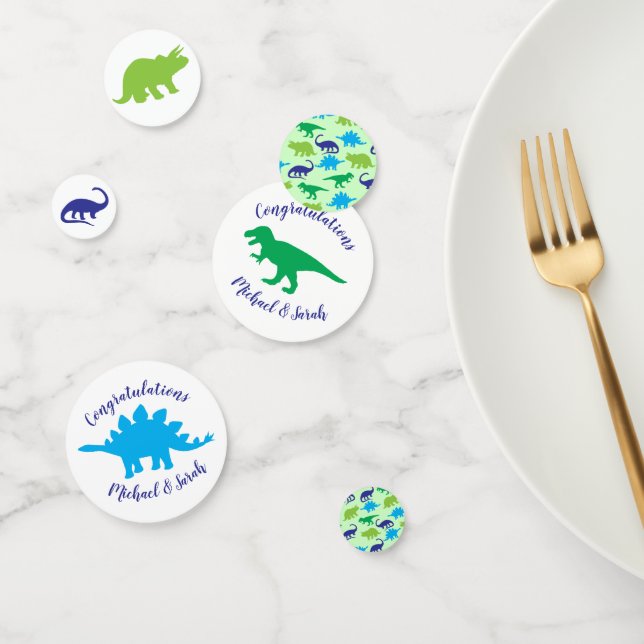Cute Dinosaur Baby Shower Dino Blue and Green Boy Confetti (Group)